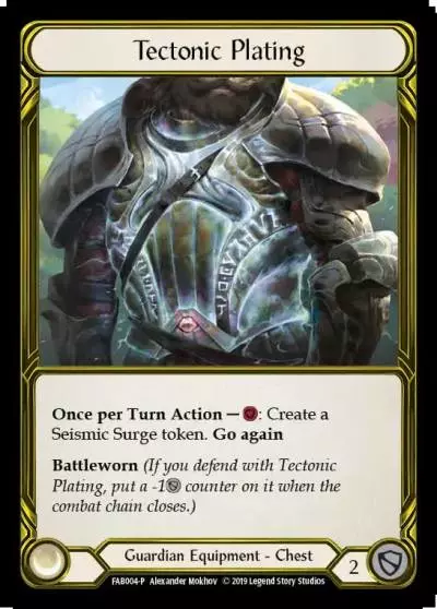 Tectonic Plating FAB004-GF - Premier Organized Play - Arcane Rising - Flesh and blood card