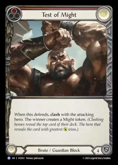 Test of Might RED VIC012 - Victor - Heavy Hitters Blitz Deck - Flesh and blood card
