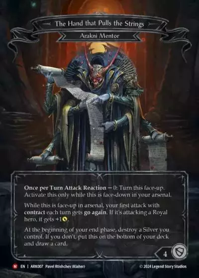 The Hand that Pulls the Strings ARK007 - The Hunted Blitz Deck - Arakni - Flesh and blood card