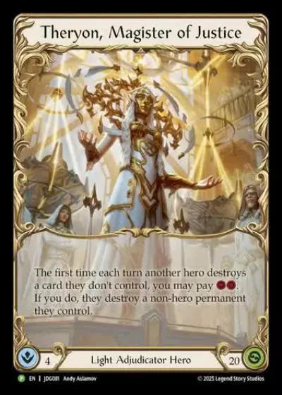 Theryon, Magister of Justice JDG081 - Judge Pack - Season 10 - Flesh and blood card
