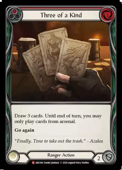 Three of a Kind RED U-ARC044-RF - Arcane Rising - Unlimited - Flesh and blood card