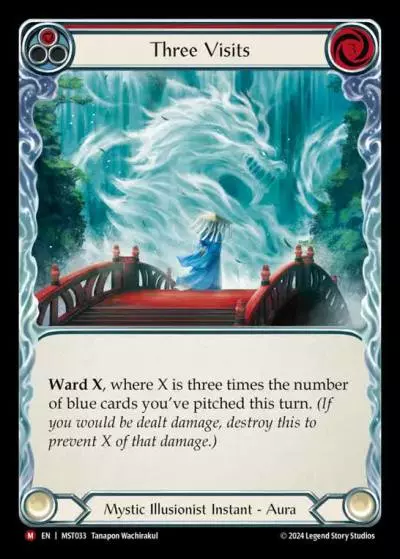 Three Visits RED MST033 - Part the Mistveil - Flesh and blood card