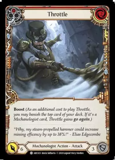 Throttle RED U-ARC023-RF - Arcane Rising - Unlimited - Flesh and blood card