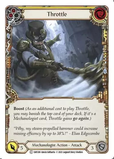 Throttle YELLOW 1HP209 - History Pack 1 - Flesh and blood card