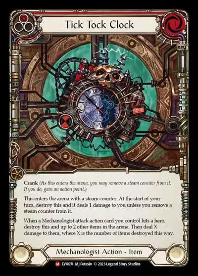 Tick Tock Clock RED EVO074 - Bright Lights - Flesh and blood card