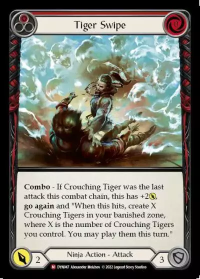Tiger Swipe RED DYN047 - Dynasty - Flesh and blood card