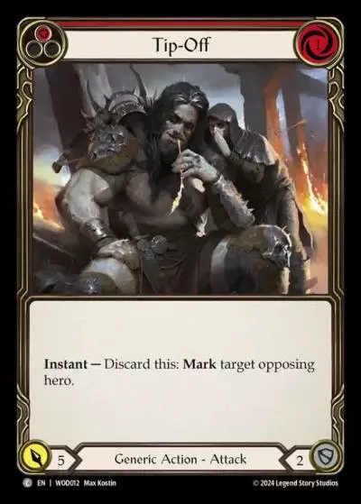 Tip-Off RED WOD012 - The Hunted Blitz Deck - Arakni, Web of Deceit - Flesh and blood card