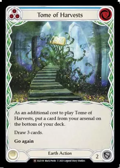 Tome of Harvests BLUE U-ELE118-RF - Tales of Aria - Unlimited - Flesh and blood card