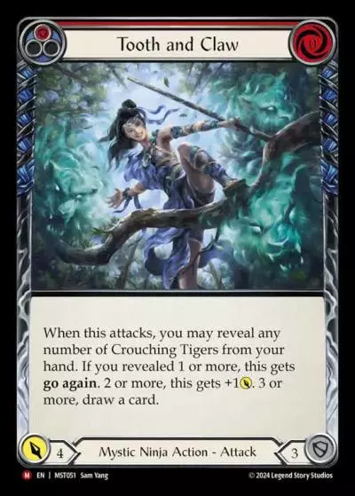 Tooth and Claw RED MST051 - Part the Mistveil - Flesh and blood card