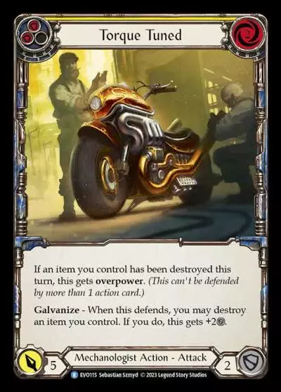 Torque Tuned YELLOW EVO115 - Bright Lights - Flesh and blood card