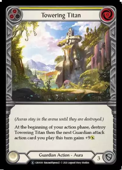 Towering Titan YELLOW U-CRU030-RF - Crucible of War - Unlimited - Flesh and blood card
