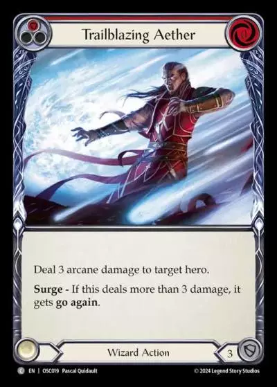 Trailblazing Aether RED OSC019 - Rosetta Blitz Deck - Oscilio - Flesh and blood card