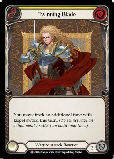 Twinning Blade YELLOW U-CRU082-RF - Crucible of War - Unlimited - Flesh and blood card