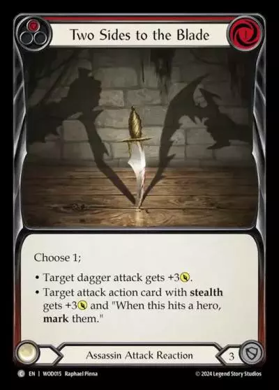 Two Sides to the Blade RED WOD015 - The Hunted Blitz Deck - Arakni, Web of Deceit - Flesh and blood card