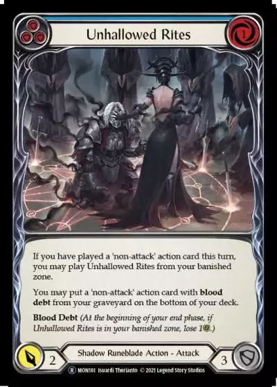 Unhallowed Rites BLUE U-MON161-RF - Monarch - Unlimited - Flesh and blood card
