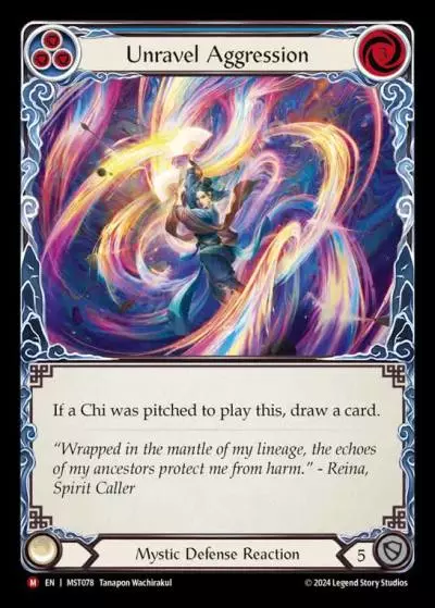 Unravel Aggression BLUE MST078 - Part the Mistveil - Flesh and blood card
