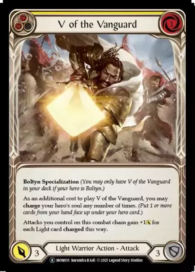 V of the Vanguard YELLOW U-MON035-RF - Monarch - Unlimited - Flesh and blood card