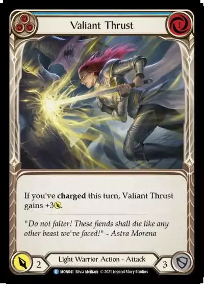 Valiant Thrust BLUE MON041-RF - Monarch - Flesh and blood card