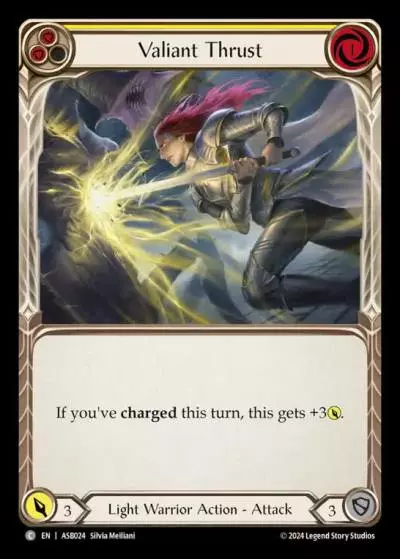 Valiant Thrust YELLOW ASB024 - Armory Deck - Ser Boltyn, Breaker of Dawn - Flesh and blood card