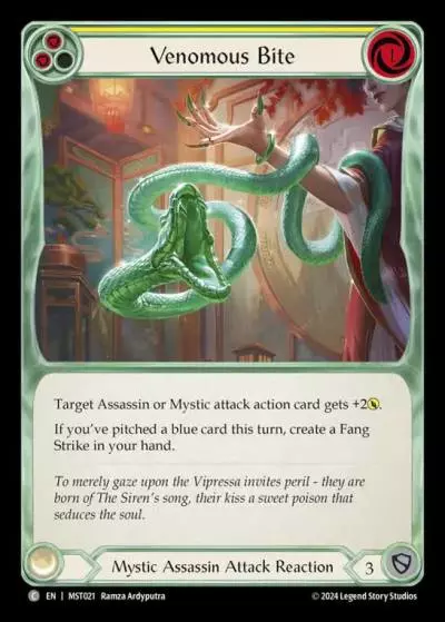 Venomous Bite YELLOW MST021 - Part the Mistveil - Flesh and blood card