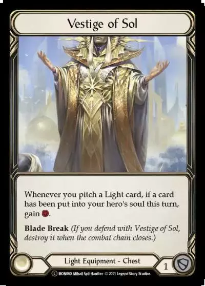 Vestige of Sol U-MON060-RF - Monarch - Unlimited - Flesh and blood card