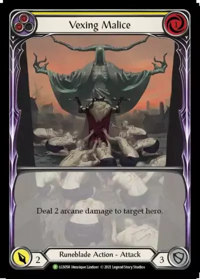 Vexing Malice YELLOW LGS058-RF - Armory - Season 4 - Flesh and blood card