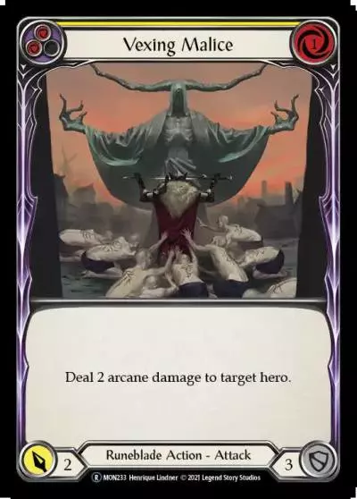 Vexing Malice YELLOW U-MON233-RF - Monarch - Unlimited - Flesh and blood card