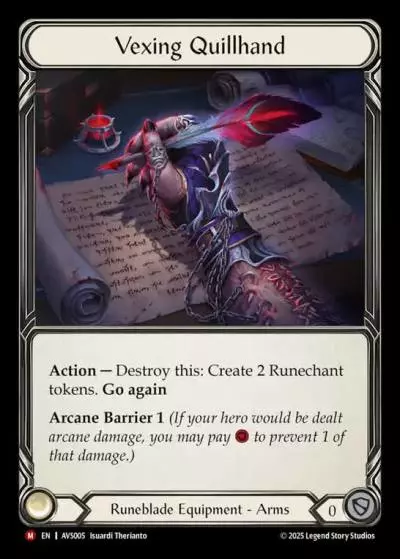 Vexing Quillhand AVS005 - Armory Deck Legends - Viserai, Rune Blood - Flesh and blood card