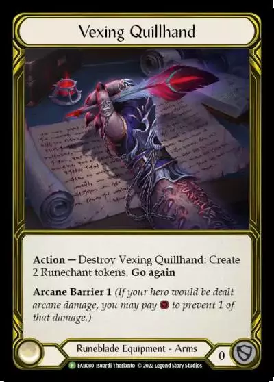Vexing Quillhand FAB080-GF - Premier Organized Play - Everfest 2022 - Flesh and blood card