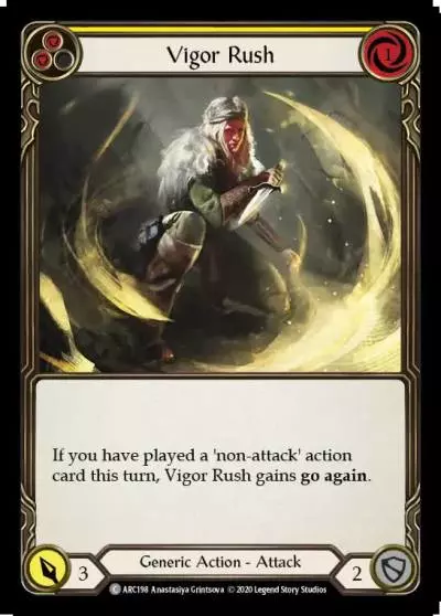 Vigor Rush YELLOW U-ARC198-RF - Arcane Rising - Unlimited - Flesh and blood card