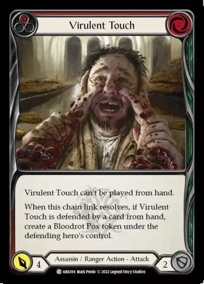 Virulent Touch RED ARA014 - Arakni - Blitz Deck - Flesh and blood card