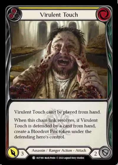 Virulent Touch YELLOW OUT169 - Outsiders - Flesh and blood card