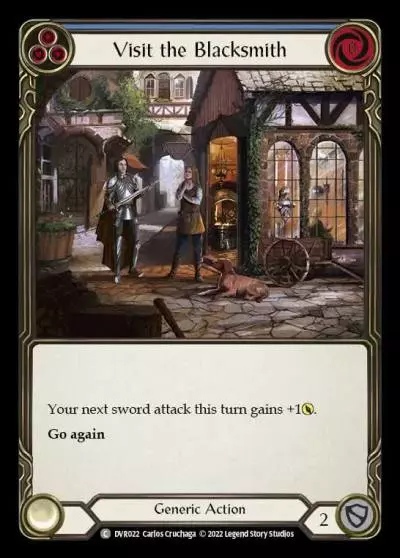 Visit the Blacksmith BLUE DVR022 - Classic Battles: Rhinar vs Dorinthea - Flesh and blood card