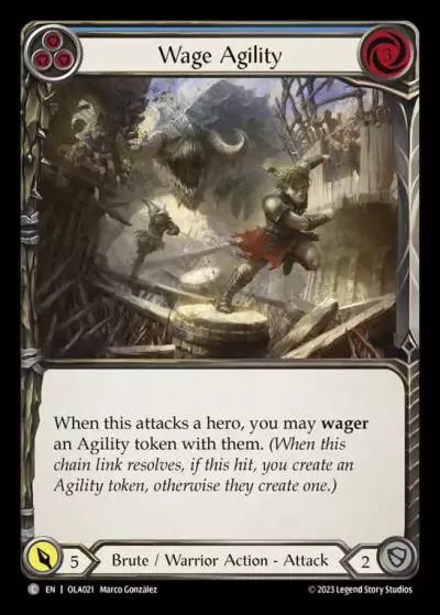 Wage Agility BLUE OLA021 - Olympia - Heavy Hitters Blitz Deck - Flesh and blood card