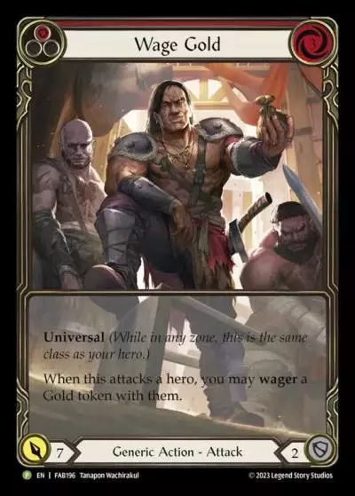 Wage Gold RED FAB196-RF - Battle Hardened - Heavy Hitters - Flesh and blood card