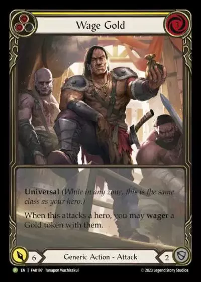 Wage Gold YELLOW FAB197-RF - Battle Hardened - Heavy Hitters - Flesh and blood card