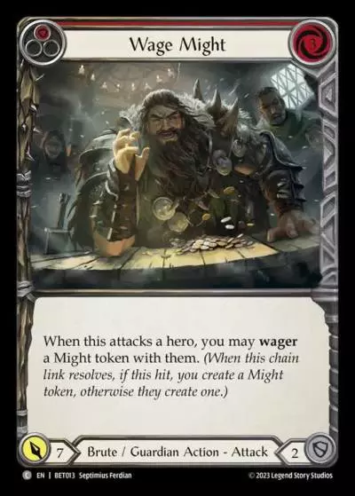 Wage Might RED BET013 - Betsy - Heavy Hitters Blitz Deck - Flesh and blood card
