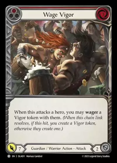 Wage Vigor RED OLA011 - Olympia - Heavy Hitters Blitz Deck - Flesh and blood card