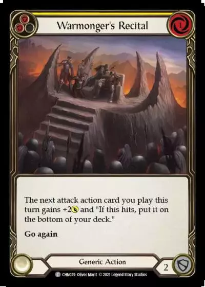 Warmonger's Recital YELLOW CHN029 - Chane - Blitz Deck - Flesh and blood card