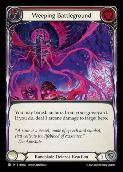 Weeping Battleground PEN103 - Compendium of Rathe - Flesh and blood card