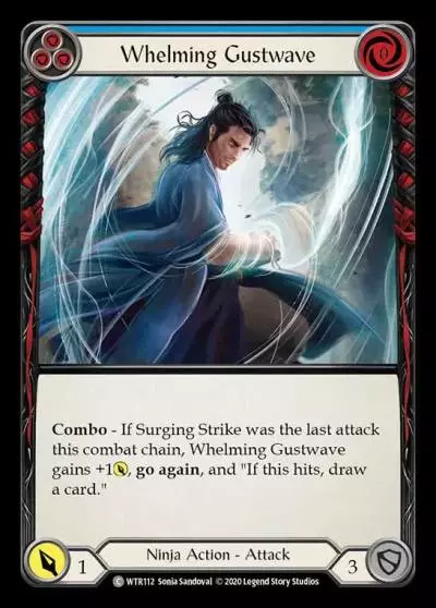Whelming Gustwave BLUE R-WTR112 - Welcome to Rathe - Unlimited Revised - Flesh and blood card