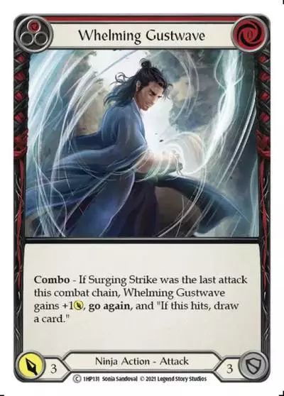 Whelming Gustwave RED 1HP131 - History Pack 1 - Flesh and blood card