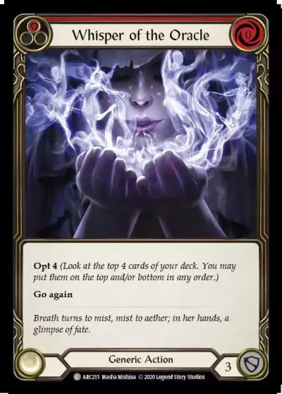 Whisper of the Oracle RED U-ARC215-RF - Arcane Rising - Unlimited - Flesh and blood card