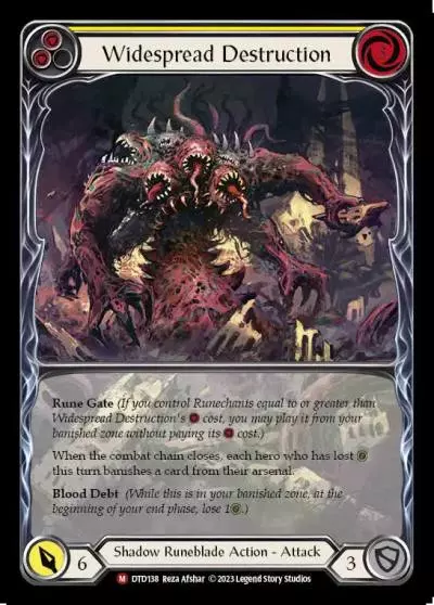 Widespread Destruction YELLOW DTD138-EA - Dusk till Dawn - Flesh and blood card