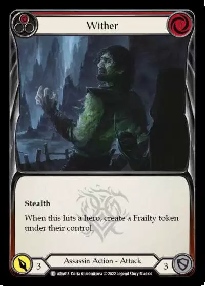 Wither RED ARA013 - Arakni - Blitz Deck - Flesh and blood card