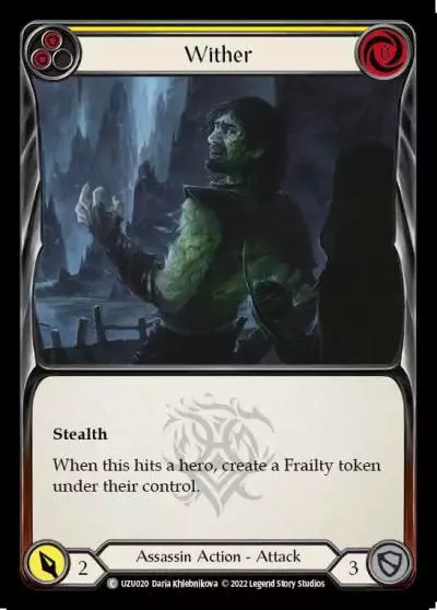 Wither YELLOW UZU020 - Uzuri - Blitz Deck - Flesh and blood card