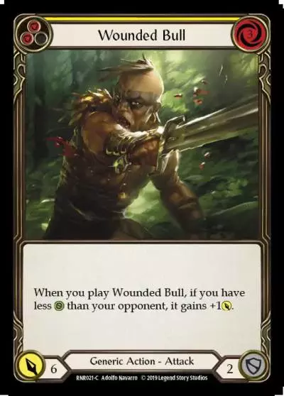 Wounded Bull YELLOW RNR021 - Rhinar, Reckless Rampage - Hero Deck - Flesh and blood card