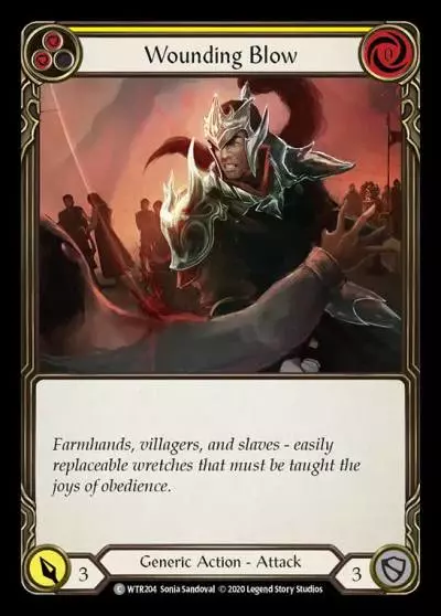 Wounding Blow YELLOW R-WTR204 - Welcome to Rathe - Unlimited Revised - Flesh and blood card