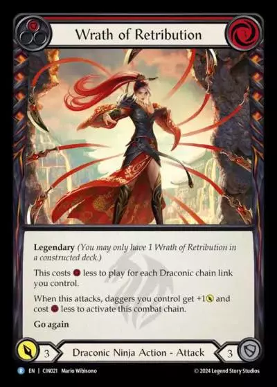 Wrath of Retribution RED CIN021 - The Hunted Blitz Deck - Cindra - Flesh and blood card