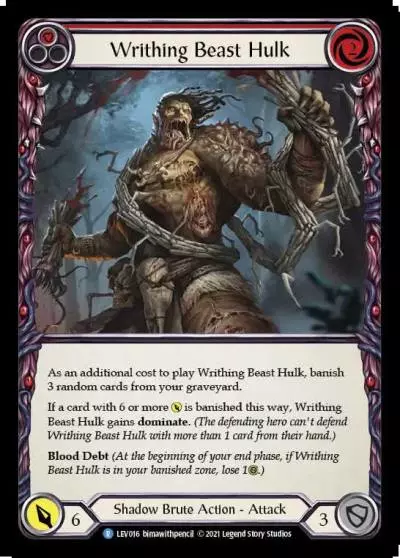 Writhing Beast Hulk RED LEV016 - Levia - Blitz Deck - Flesh and blood card